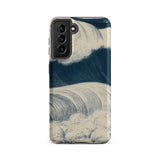 The Wave - C. R. W. Nevinson Samsung Case, Galaxy S21 Fe / Matte, Smartphone Case Abstract Wave Design Shades Blue White