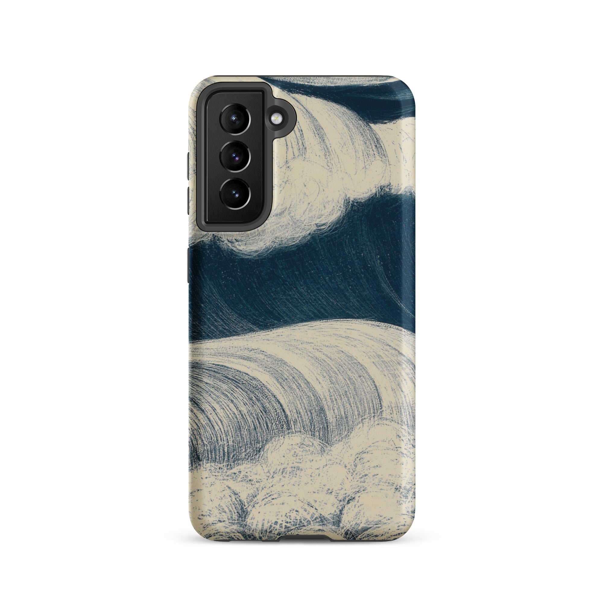 The Wave C. R. W. Nevinson Samsung Case, Galaxy S21 / Matte, Smartphone Case White Dark Blue Wave Design