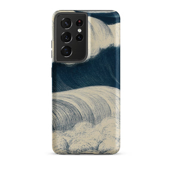 The Wave - C. R. W. Nevinson Samsung Case, Galaxy S21 Ultra / Matte, Phone Case Blue White Abstract Wave Design
