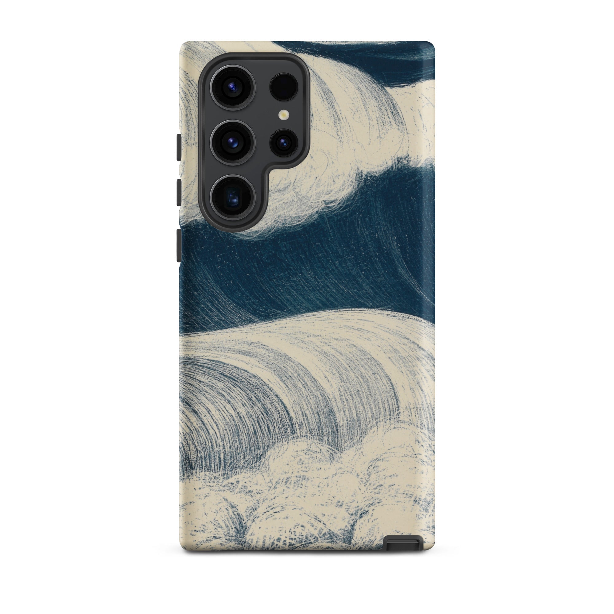 The Wave C. R. W. Nevinson Samsung Case, Galaxy S23 Ultra / Matte, Phone Case Blue White Wave Design