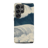 The Wave - C. R. W. Nevinson Samsung Case, Galaxy S25 Ultra / Matte, Smartphone Case Stylized Wave Design Blue Cream