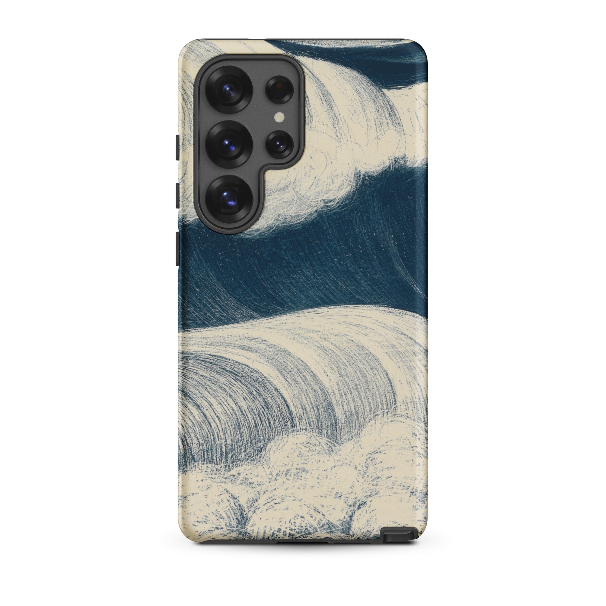 The Wave C. R. W. Nevinson Samsung Case, Galaxy S25 Ultra / Matte, Smartphone Case Stylized Wave Design Blue Cream