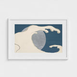 Waves and Moon - Kamisaka Sekka Art Print / Canvas Minimalist Framed Artwork Stylized Wave Cream Gray Deep, Prints