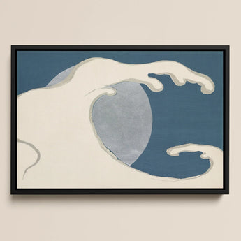 Waves and Moon - Kamisaka Sekka Art Print / Canvas, 18x12’’ / 46x31cm / Black Frame, Posters Prints & Visual Artwork, Toby Leon