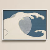 Waves and Moon - Kamisaka Sekka Art Print / Canvas, 18x12’’ / 46x31cm / White Frame, Posters Prints & Visual Artwork, Toby Leon
