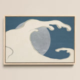 Waves and Moon - Kamisaka Sekka Art Print / Canvas Minimalist Abstract Painting Light Wood Frame Stylized White, Prints