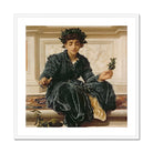 Weaving the Wreath - Frederic Leighton Art Print, Figure Dark Velvet Robes Laurel Wreath Leaves