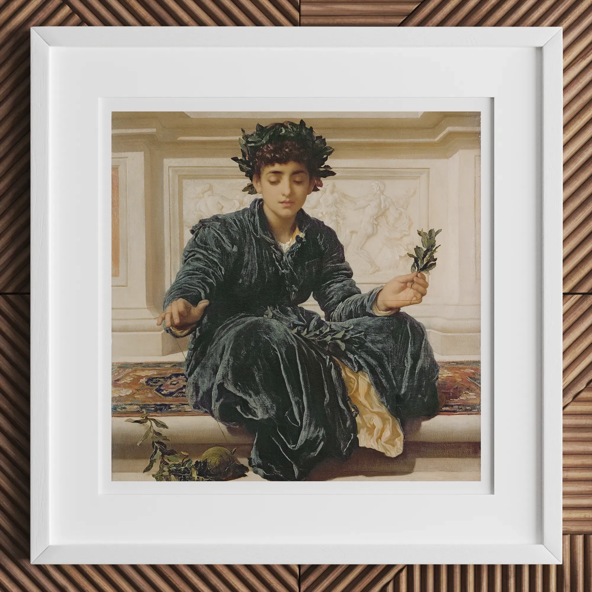 Weaving The Wreath By Frederic Leighton Fine Art Print - Posters Prints & Visual Artwork - Aesthetic Art