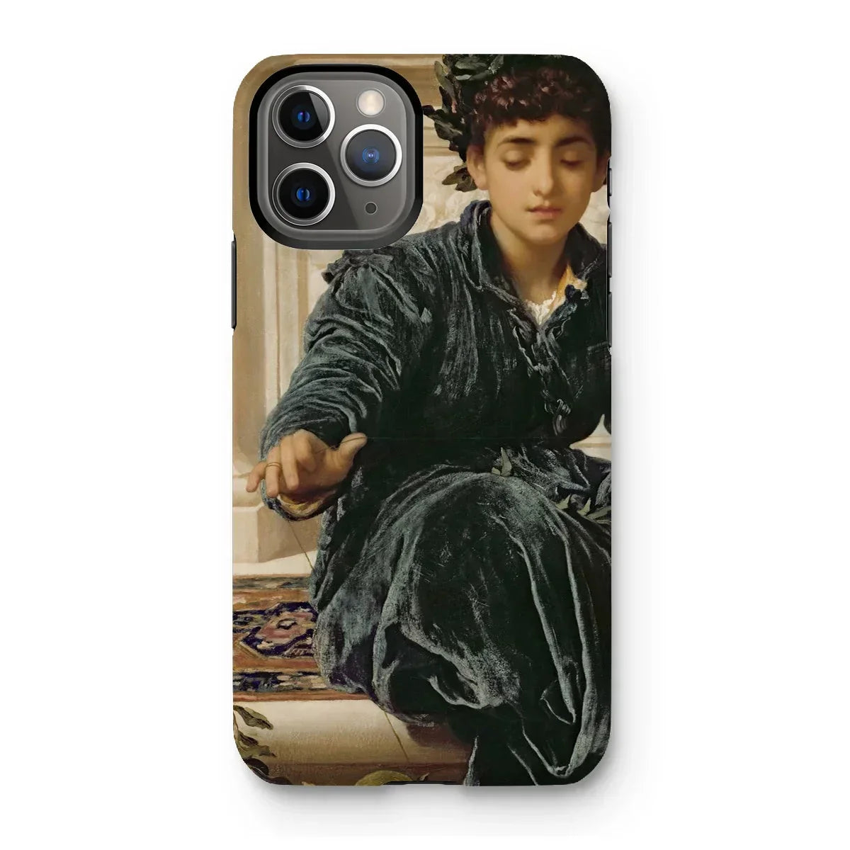 Weaving the Wreath - Frederic Leighton Iphone Case, 11 Pro / Matte, Iphone Case Classical Painting Person Dark Velvet Clothing
