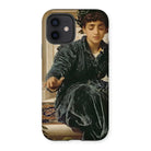 Weaving the Wreath - Frederic Leighton Iphone Case, 12 / Matte, Phone Case Classical Painting Person Dark Velvet Clothing
