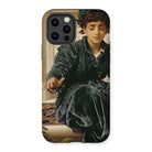 Weaving the Wreath - Frederic Leighton Iphone Case, 12 Pro / Matte, Phone Case Classical Painting Person Dark Velvet Clothing