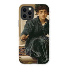 Weaving the Wreath - Frederic Leighton Iphone Case, 13 Pro / Matte, Phone Case Classical Painting Woman Dark Velvet Dress