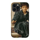 Weaving the Wreath - Frederic Leighton Iphone Case, 13 Pro Max / Matte, Phone Case Classical Painting Person Dark Velvet Dress