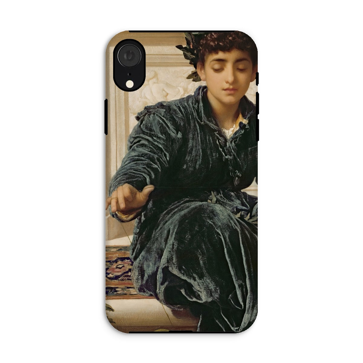Weaving the Wreath Frederic Leighton Iphone Case, Xr / Matte, Phone Case Classical Painting Person Dark Velvet Clothing