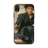 Weaving the Wreath - Frederic Leighton Iphone Case, Xr / Matte, Phone Case Classical Painting Person Dark Velvet Clothing