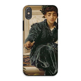 Weaving the Wreath - Frederic Leighton Iphone Case, Xs / Matte, Phone Case Classical Painting Person Dark Velvet Clothing