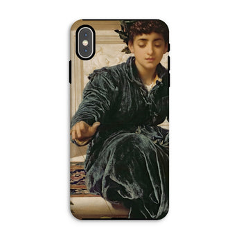 Weaving the Wreath - Frederic Leighton Iphone Case, Xs Max / Matte, Phone Case Classical Painting Person Dark Velvet Robes