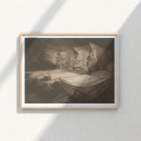 Framed Black-and-white Print Three Women Hooded Garments Encased Death-head Moth Hovers, Henry Fuseli Art, John Raphael Smith Mezzotint