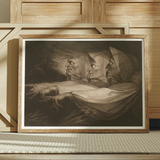 The Weird Sisters - Henry Fuseli Art Print / Canvas Vintage Sepia-toned Framed Print Three Witches Death-head Moth Hovers, Henry Fuseli Art
