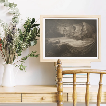 The Weird Sisters - Henry Fuseli Art Print, Wooden Framed Artwork Dark Dramatic Scene Two Figures