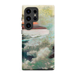 West Point Prouts Neck - Winslow Homer Phone Case Samsung Galaxy S24 Ultra / Matte Phone Case Painted Landscape Clouds Soft Teal Cream