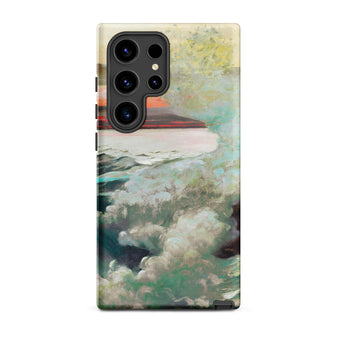 West Point Prouts Neck - Winslow Homer Phone Case Samsung Galaxy S24 Ultra / Matte Phone Case Painted Landscape Clouds Soft Teal Cream