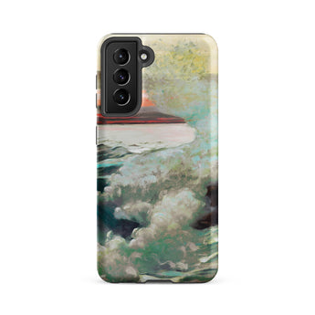 West Point Prouts Neck - Winslow Homer Phone Case Samsung Galaxy S21 Fe / Matte Phone Case Painted Scene Boat Turbulent Teal White Winslow