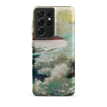 West Point Prouts Neck - Winslow Homer Phone Case Samsung Galaxy S21 Ultra / Matte Phone Case Painted Scene Boat Turbulent Water Clouds
