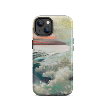 West Point Prouts Neck - Winslow Homer Phone Case Iphone 14 / Matte Rugged Phone Case Textured Impressionistic Seascape Teal White Winslow