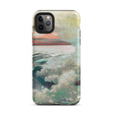 West Point Prouts Neck - Winslow Homer Phone Case Iphone 11 Pro Max / Matte Rugged Phone Case Textured Impressionistic Seascape Teal White