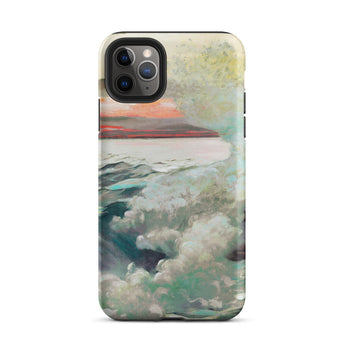 West Point Prouts Neck - Winslow Homer Phone Case Iphone 11 Pro Max / Matte Rugged Phone Case Textured Impressionistic Seascape Teal White