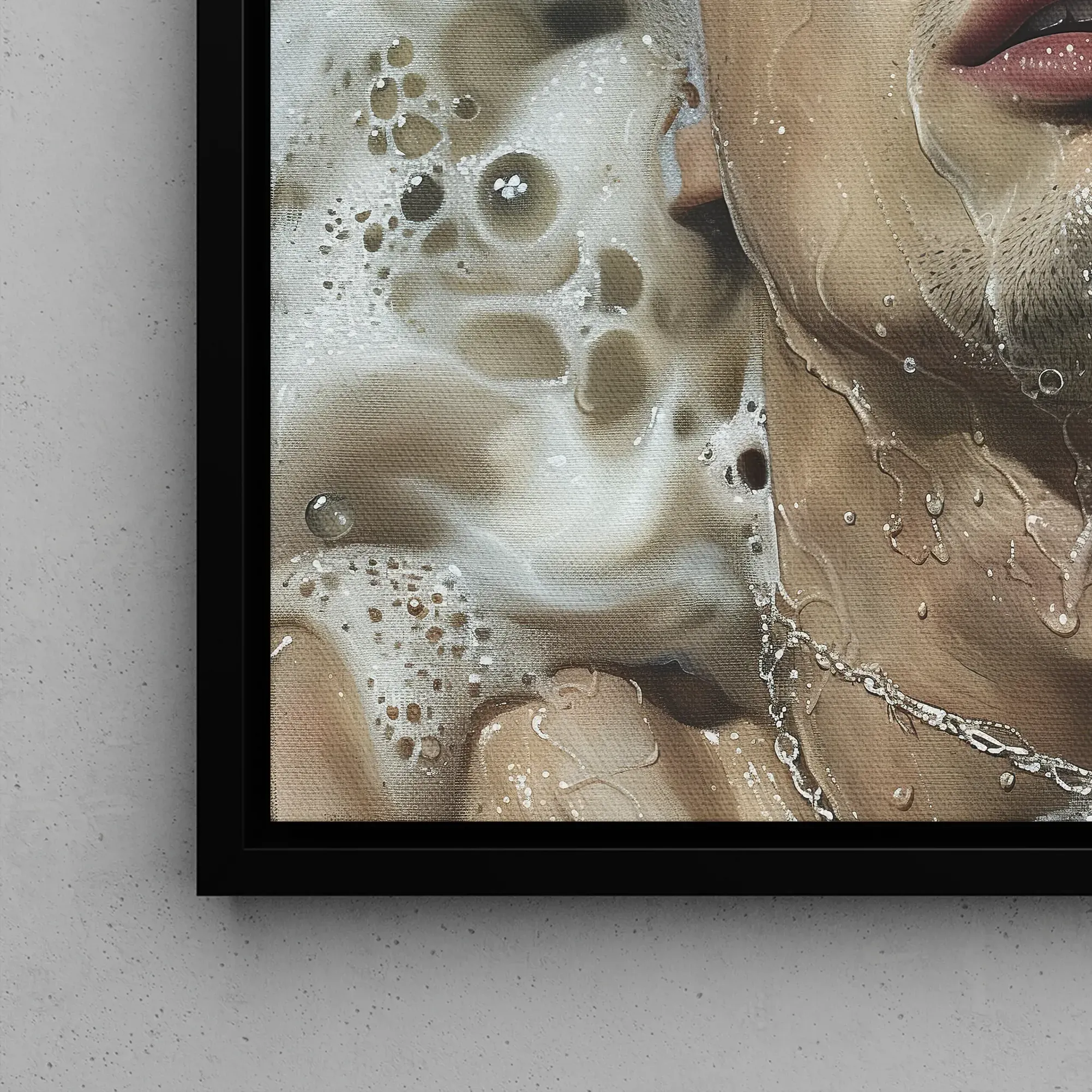 Wet Whistle - Latino Homoerotic Float Frame Canvas - Posters Prints & Visual Artwork - Aesthetic Art
