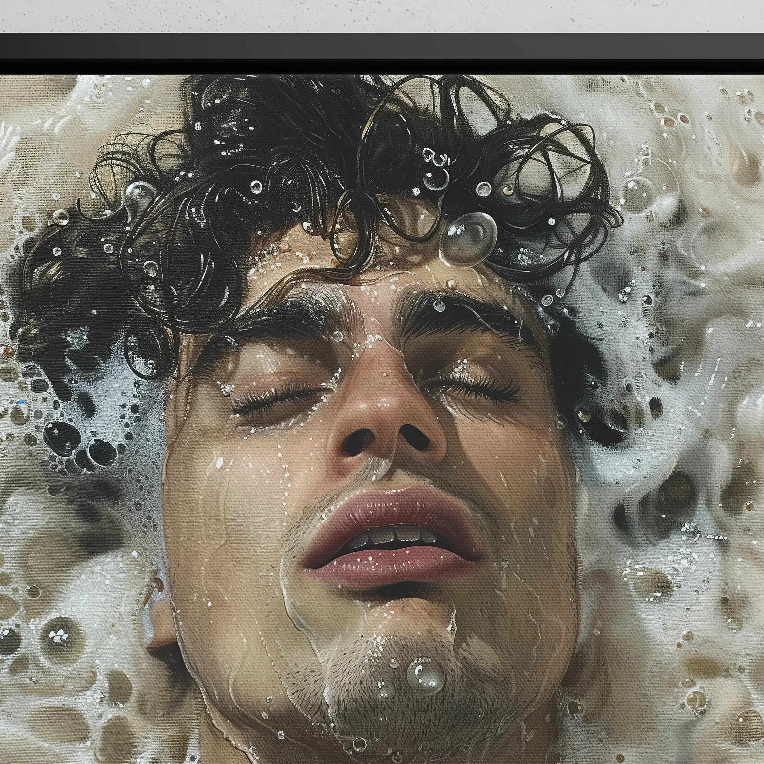 Wet Whistle - Latino Homoerotic Float Frame Canvas - Posters Prints & Visual Artwork - Aesthetic Art