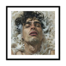 Wet Whistle Sensual Homoerotic Dream Art Print, Artistic Portrait Submerged Milky Bubbly Water Curly Dark