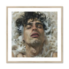 Wet Whistle Sensual Homoerotic Dream Art Print, Framed Artistic Photograph Submerged Water Curly Dark Hair