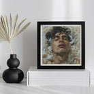Wet Whistle Sensual Homoerotic Dream Art Print, Framed Portrait Person Submerged Water Eyes Closed Curly