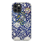 Wey - William Morris Fabric Pattern Iphone Case, 12 Pro / Matte, Floral Patterned Iphone Case Blue White Yellow Botanical