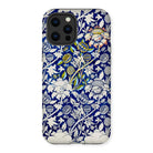 Wey - William Morris Fabric Pattern Iphone Case, 13 Pro Max / Matte, Floral Patterned Iphone Case Blue White Chinoiserie Design