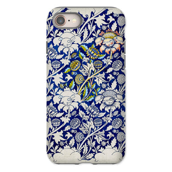 Wey - William Morris Fabric Pattern Iphone Case, 8 / Matte, Phone Case Blue White Floral Pattern Delicate Botanical
