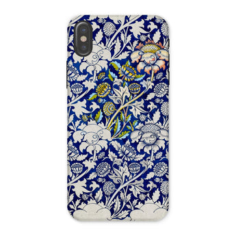 Wey - William Morris Fabric Pattern Iphone Case, x / Matte, Phone Case Blue White Floral Pattern Ornate Botanical