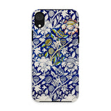 Wey - William Morris Fabric Pattern Iphone Case, Xr / Matte, Phone Case Blue White Floral Pattern Ornate Botanical