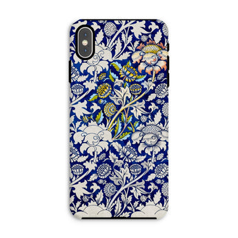 Wey - William Morris Fabric Pattern Iphone Case, Xs Max / Matte, Decorative Phone Case Blue White Floral Pattern Botanical