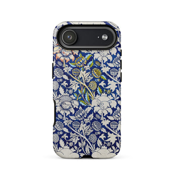 Wey - William Morris Fabric Pattern Phone Case Iphone 17 Air / Matte Blue Floral Intricate Design Silver Accents Morris’ Legendary,