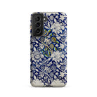 Wey William Morris Fabric Pattern Samsung Case, Galaxy S21 / Matte, Smartphone Case Blue White Floral Pattern