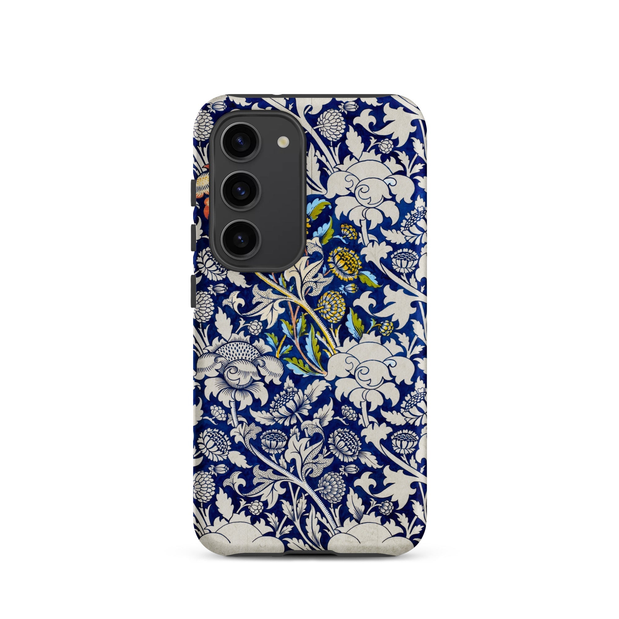 Wey William Morris Fabric Pattern Samsung Case, Galaxy S23 / Matte, Phone Case Blue White Floral Pattern