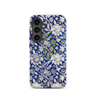 Wey William Morris Fabric Pattern Samsung Case, Galaxy S24 / Matte, Smartphone Case Blue White Floral Pattern