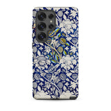 Wey - William Morris Fabric Pattern Samsung Case, Galaxy S25 Ultra / Matte, Smartphone Case Blue White Floral Pattern