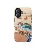 The Whale - Oskar Laske Phone Case Iphone 17 / Gloss Beige Vibrant Painterly Illustration Octopus Waves Teal Behemoth Breaching, Crimson