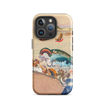 The Whale - Oskar Laske Phone Case, Teal Behemoth Breaching, Crimson Jaws Hinged, Amber-rigged Vessels Careening