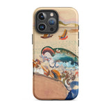 The Whale - Oskar Laske Phone Case, Teal Behemoth Breaching, Crimson Jaws Hinged, Amber-rigged Vessels Careening